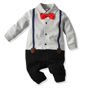Baby Bow Tie Cut And Sew Button Through Jumpsuit