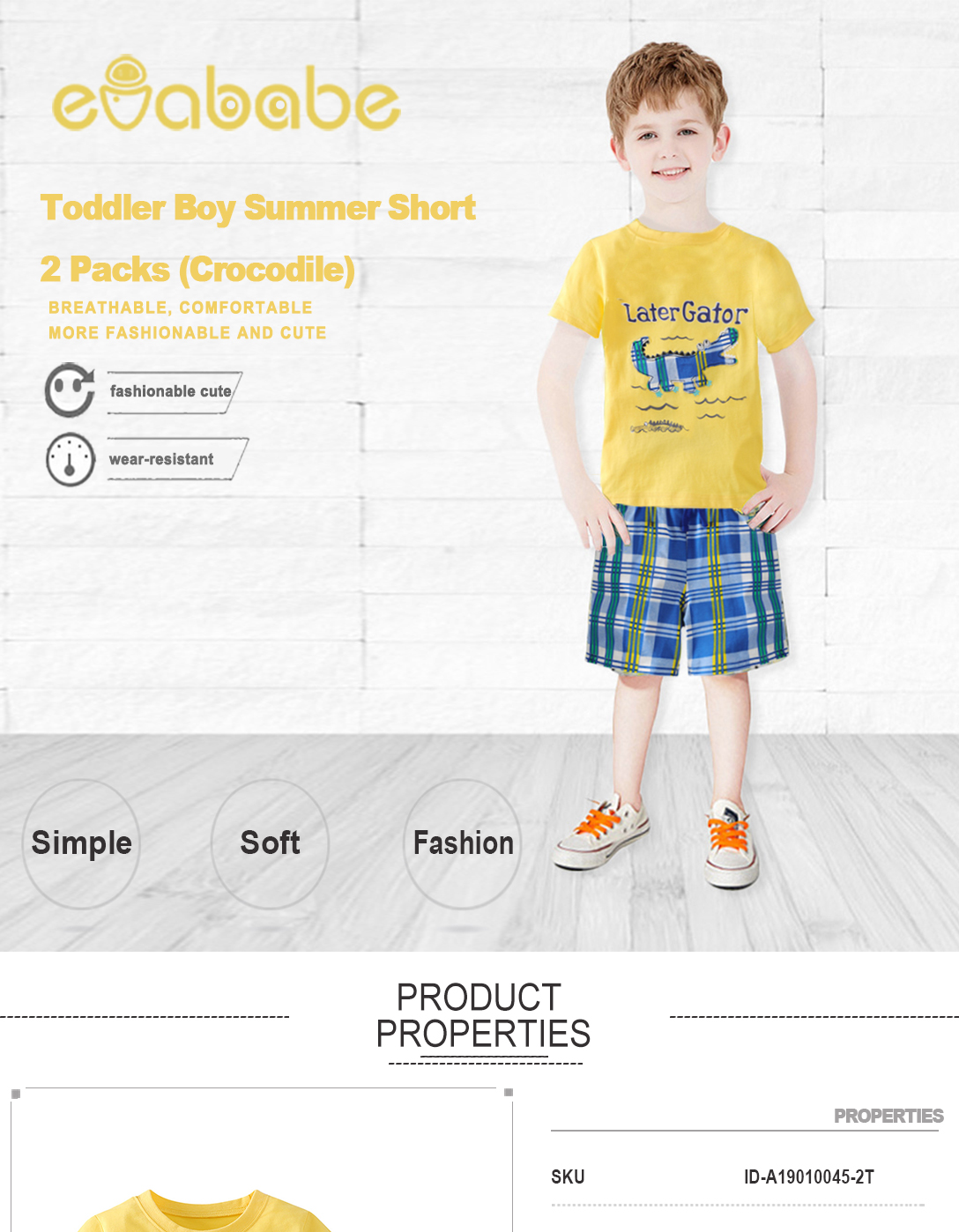Summer Toddler Boy Clothes T-Shirt And Shorts (crocodile)