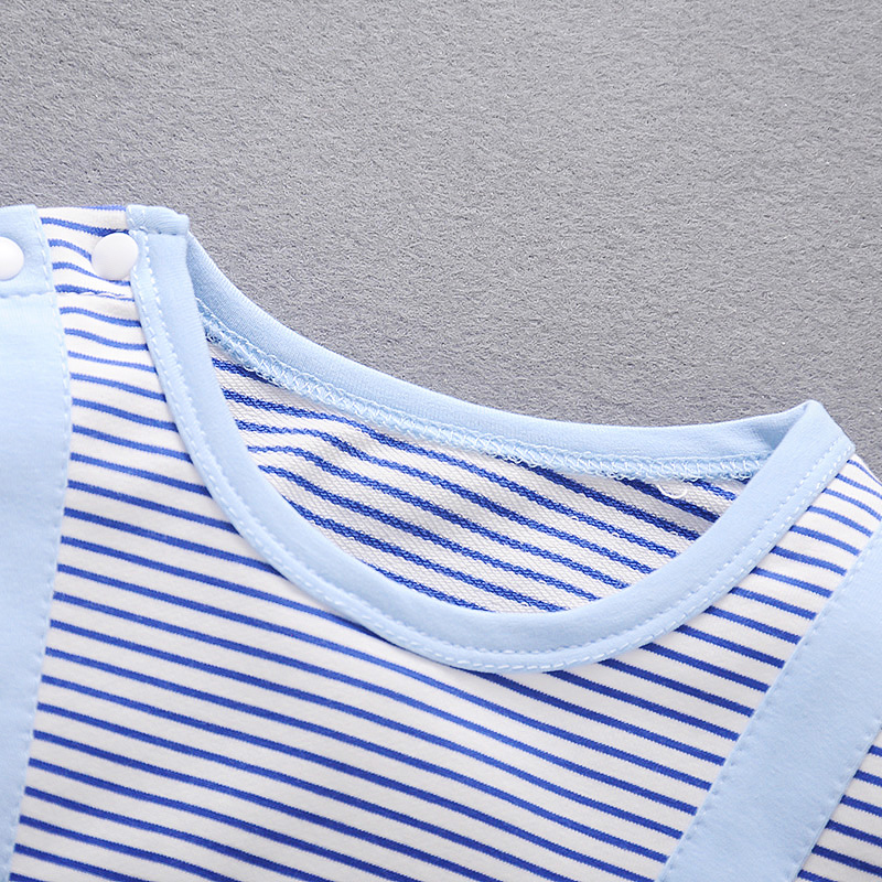 Baby Boy / Girl Elegant Style Stripe Design Long-sleeve Jumpsuit - Blue