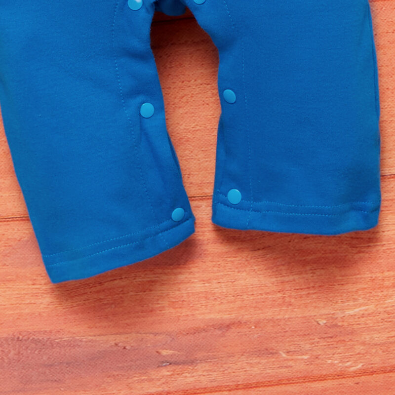 Baby Boy / Girl Halloween Cute Monster Print 3D Ears Design Long-sleeve Jumpsuit and Hat - Blue