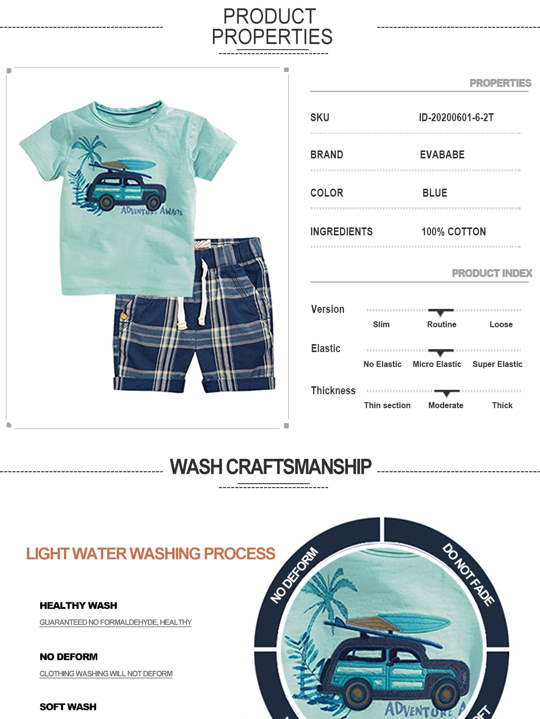 T-shirts and shorts suits (Cars,coconut trees)