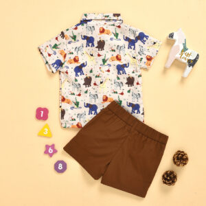 Animal pattern Kids Bow Tie T-Shirts And Shorts