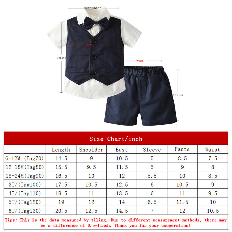 Boy 4-Pieces Vest Set with Dress Shirt, Bow Tie, Vest, and Pants