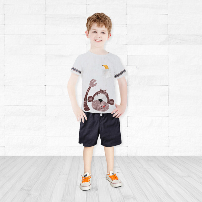 Summer Toddler Boy Clothes T-Shirt And Shorts  (Monkey Shirt)
