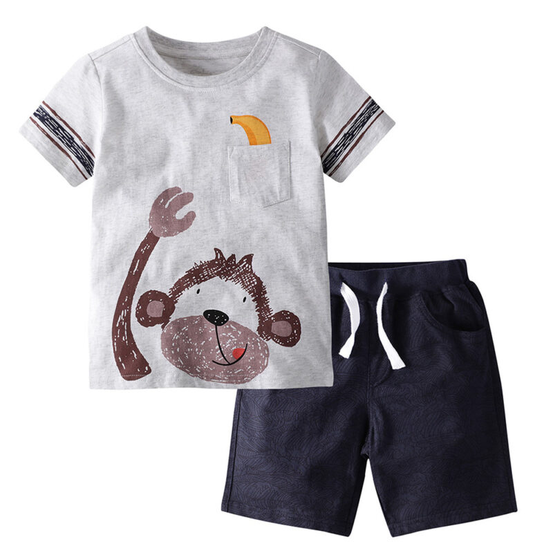 Summer Toddler Boy Clothes T-Shirt And Shorts (Monkey Shirt)