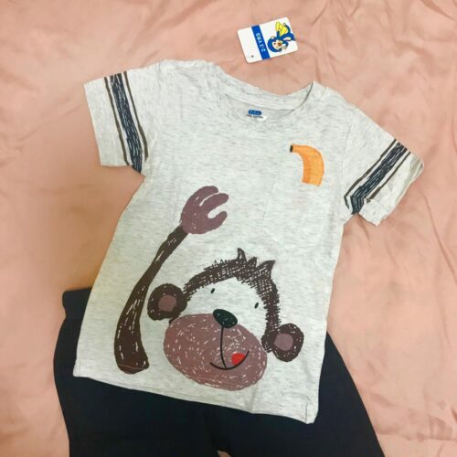 Summer Toddler Boy Clothes T-Shirt And Shorts (Monkey Shirt) photo review