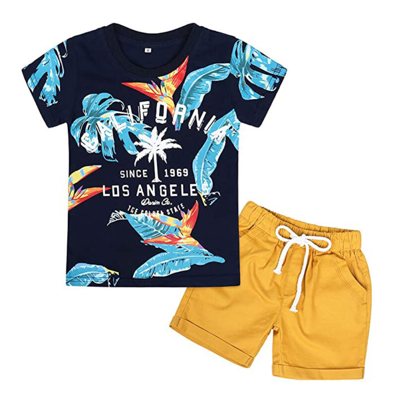 Baby Summer Outfits Toddler Kids Shorts Sets Egg Print