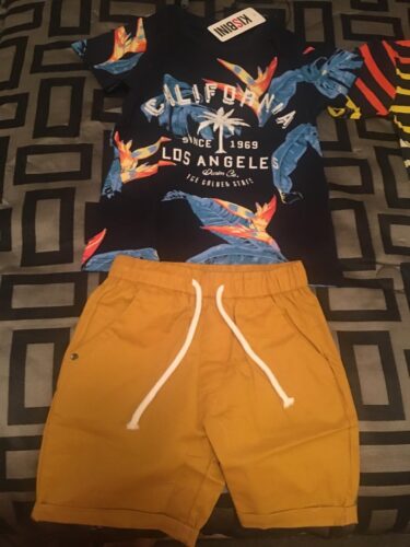 Summer Boys Clothes Cotton Short Tee and Shorts photo review