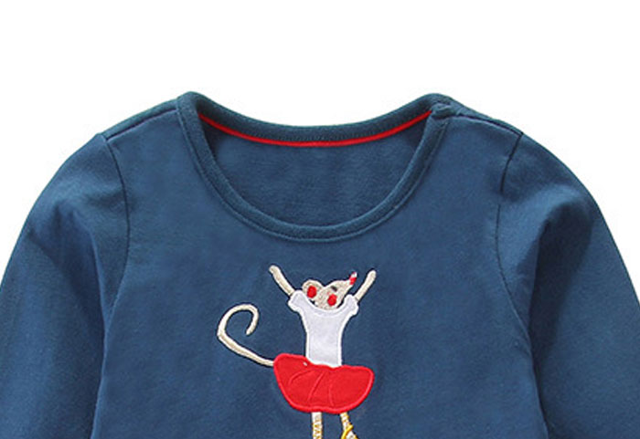 Toddler Girls Dresses Short Sleeve (Dancing Mouse,1179)