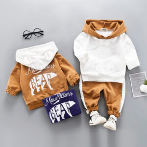 Toddler Boys Clothes Autumn Winter Hooded+Pant 2pcs Outfit Suit