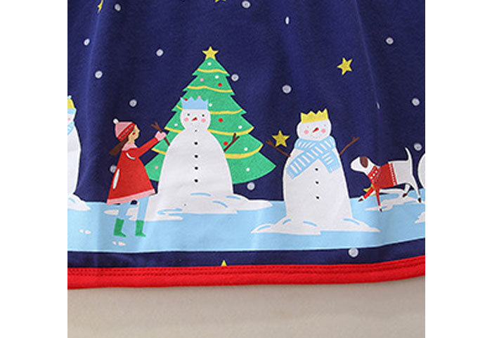 Toddler Girls Dresses Short Sleeve (Christmas tree,star,1169)