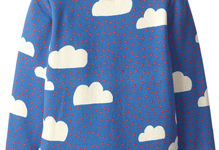 Toddler Girls Dresses Short Sleeve (Cloud,Rainbow,1157)