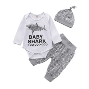Toddler Long Sleeve T-Shirt Cotton Tees Top (Baby Shark Doo)