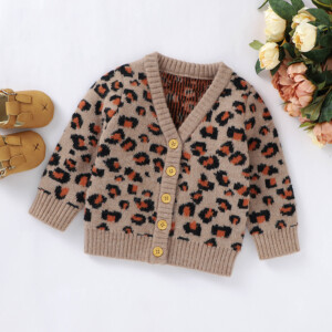 Baby Girl Sweet Leopard Sweaters