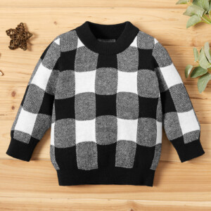 Baby Unisex Casual Plaid Sweaters