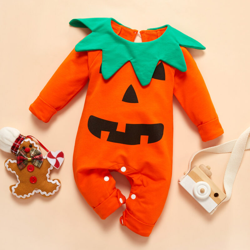 Baby Pumpkin Halloween Jumpsuit