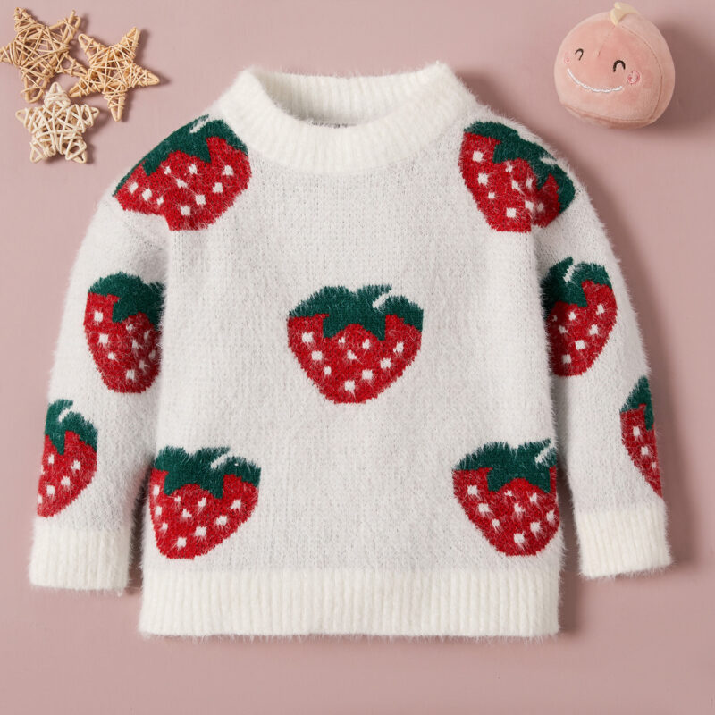 Baby / Toddler Girl Strawberry Long-sleeve Sweater