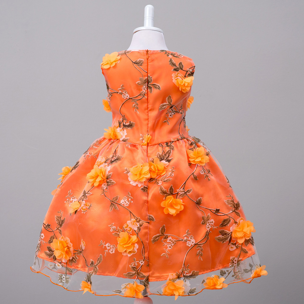 Baby / Toddler Girl 3D Floral Decor Sleeveless Party Dress - Image 3
