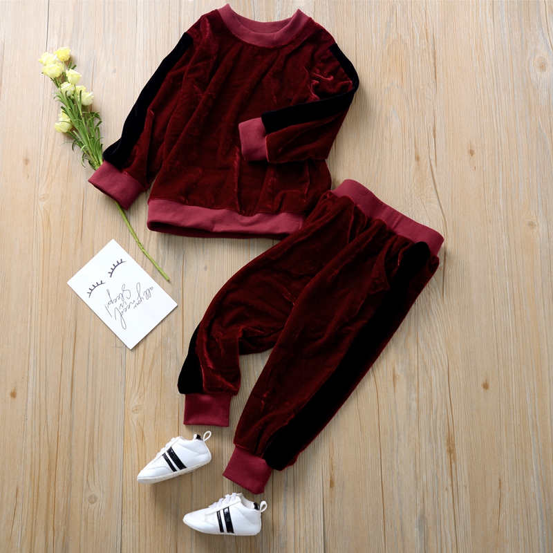 2-piece Baby / Toddler Fluff Striped Long-sleeve Pullover and Pants Set