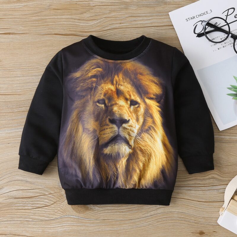 Baby / Toddler Boy Animal Lion Pattern Long-sleeve Pullover