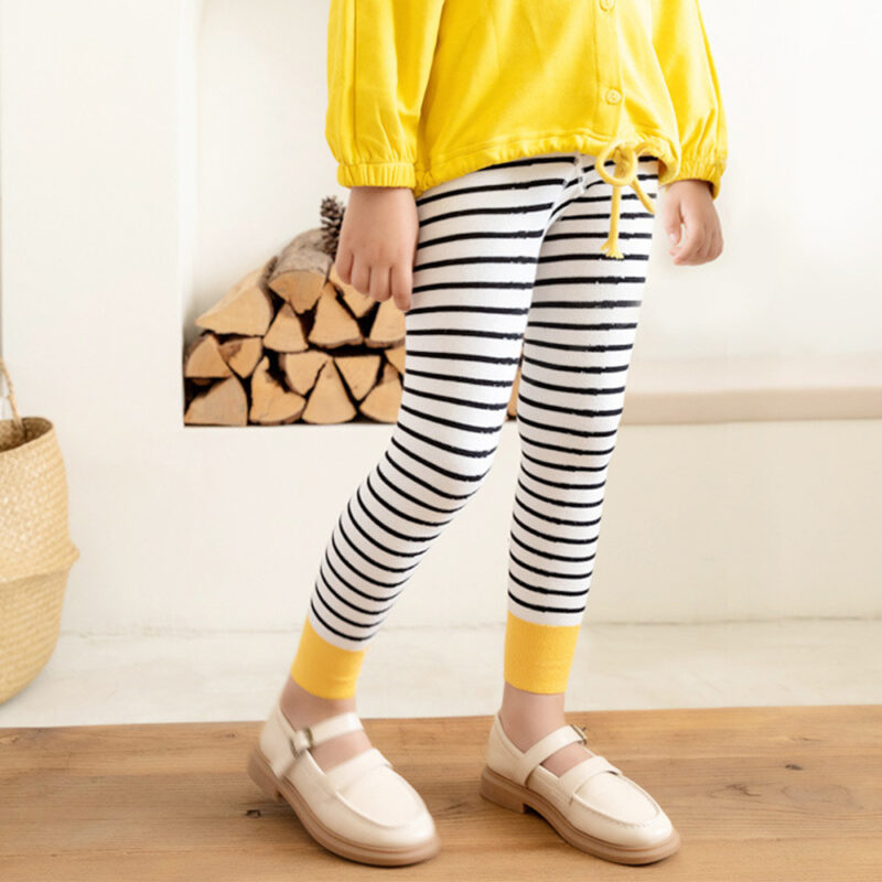 Baby / Toddler Girl Striped Colorblock Tie Leggings