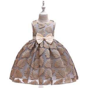 Baby / Toddler Bowknot Embroidered Sleeveless Party Dress