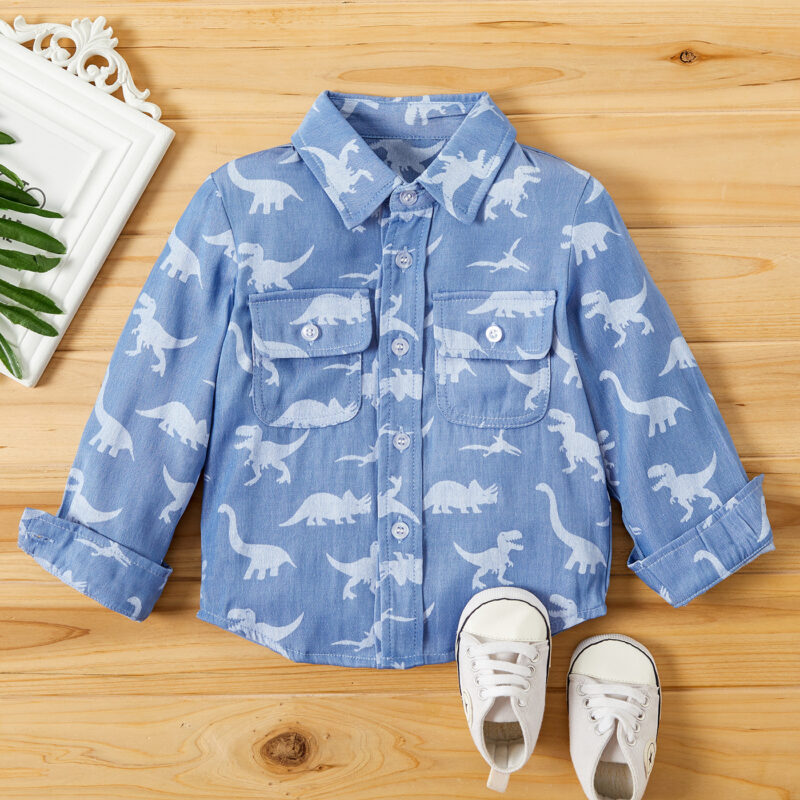 Baby / Toddler Boy Animal Dinosaur Print Pocket Shirt