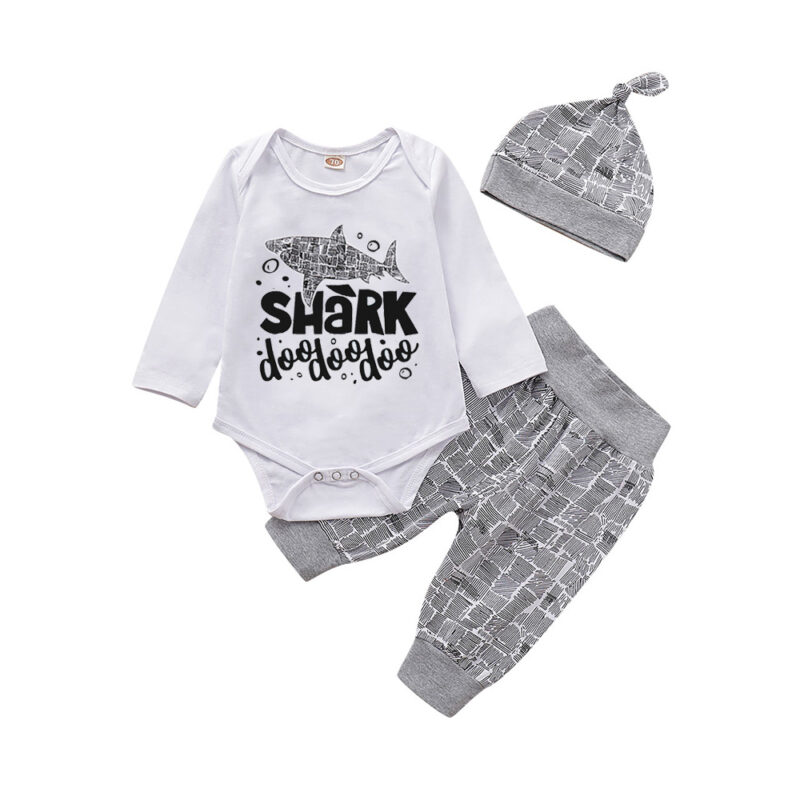 Toddler Long Sleeve T-Shirt Cotton Tees Top (Shark Doo)