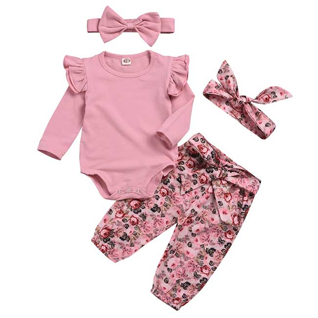 Baby Girl Clothes Newborn Infant Baby Outfit Sets Long Sleeve Tops Pants Clothes Set