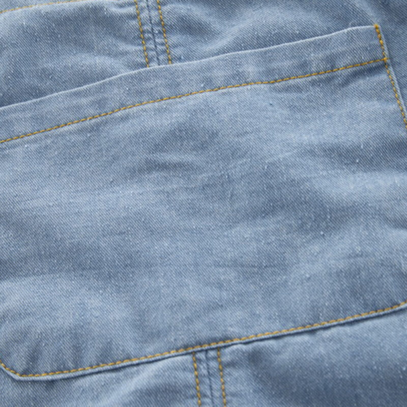 Baby Boy / Girl Front Pocket Solid Denim Suspender Shorts (No shoes)