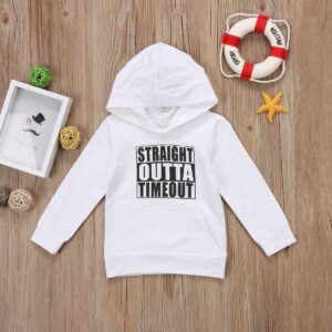 Baby Boy / Girl STRAIGHT OUTTA TIMEOUT Print Solid Hoodie