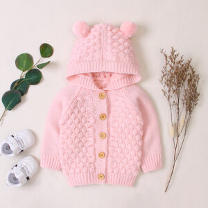 Baby Boy / Girl Adorable Pompon Deer Solid Knitted Coat (No Shoes)