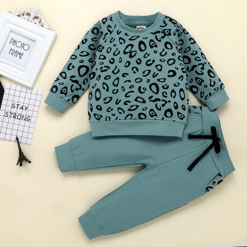 Baby / Toddler Boy Leopard Sweatshirt and Tie-up Pants Sets