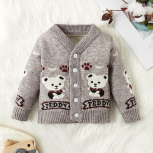 Baby / Toddler Adorable Bear Print Warm Knitwear