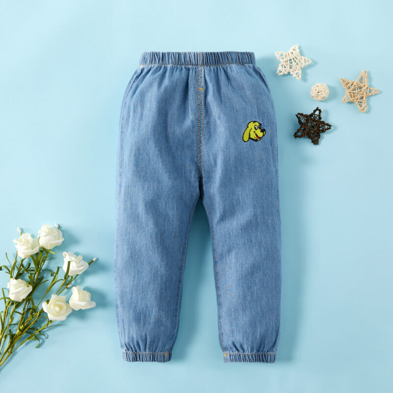 Baby / Toddler Boy Adorable Dog Embroidery Jeans