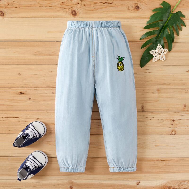 Baby / Toddler Adorable Pineapple Embroidery Jeans