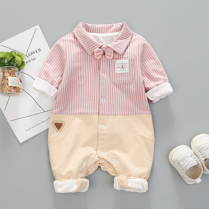 Baby Faux-two Preppy Style Jumpsuit