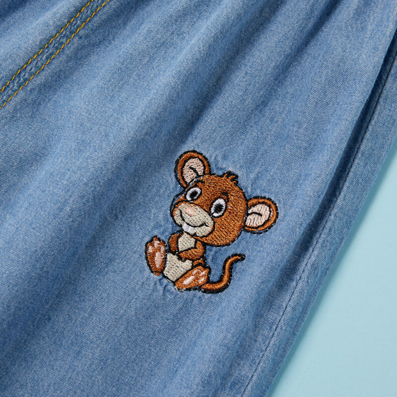 Baby / Toddler Adorable Mouse Embroidery Jeans