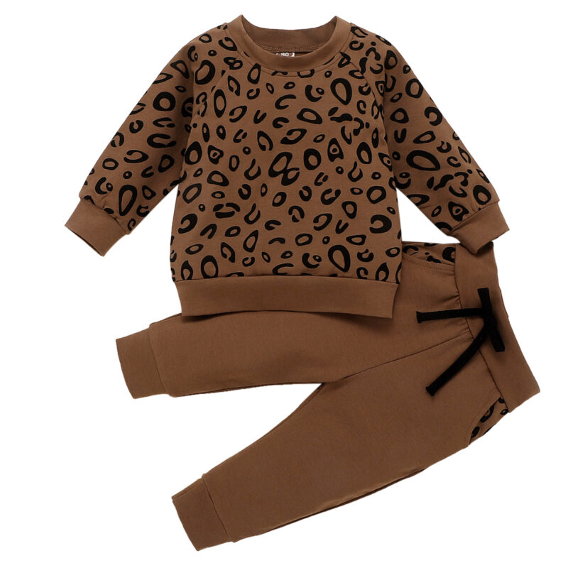 Baby / Toddler Boy Leopard Sweatshirt and Tie-up Pants Sets