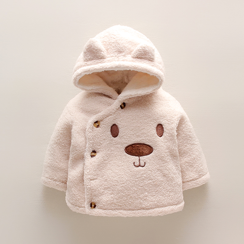 Baby / Toddler Cartoon Bear Fluff Long-sleeve Hooded Coat