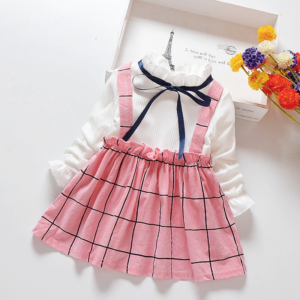Baby / Toddler Elegant Faux-two Plaid Dress