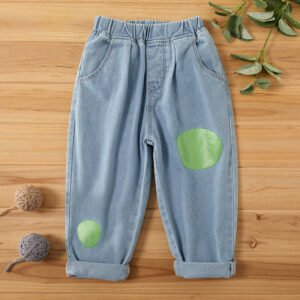 Toddler Polka dots Colorblock Jeans