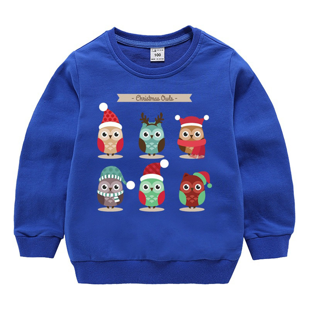 Baby Boy Clothes Christmas Cartoon Owl Printed Long Sleeve Tops - Image 4