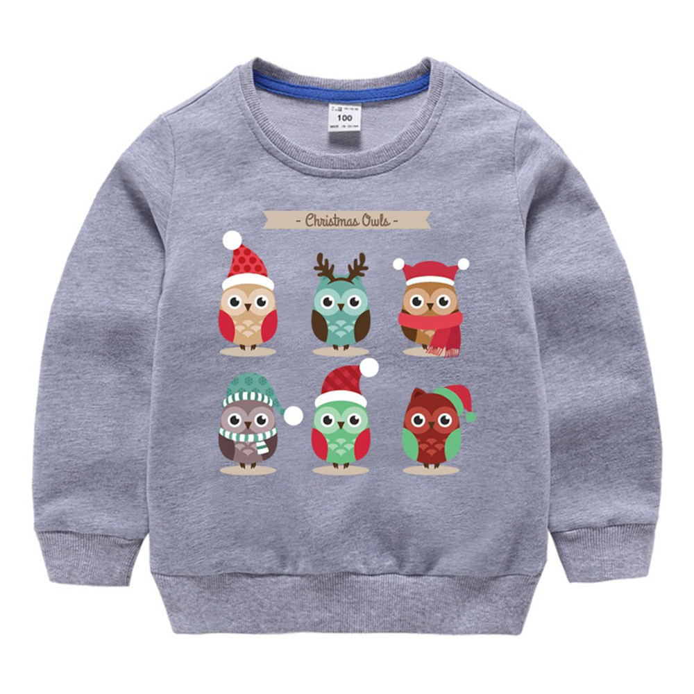 Baby Boy Clothes Christmas Cartoon Owl Printed Long Sleeve Tops - Image 9
