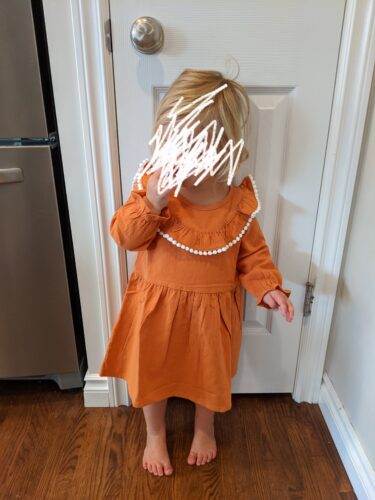 Baby / Toddler Girl Solid Ruffled Long-sleeve Dress photo review