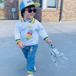 2-piece Baby / Toddler Boy Rocket Stars Letter Rainbow Print Top and Jeans Set photo review
