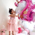Toddler Girl's Floral Print Off Shoulder Party Dress photo review