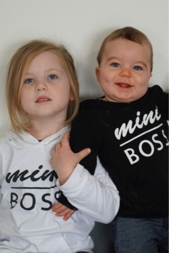 Baby / Toddler Boy MINI BOSS Print Solid Hoodie photo review