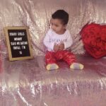 Baby Valentine Letter Print Bodysuit and Pants with Hat Set photo review