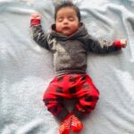 Baby Boy Trendy Solid Long-sleeve Hooded Bodysuit and Plaid Pants Set photo review